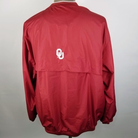 Nike Vintage -Center Check -Oklahoma University OU Crimson Red NCAA Windbreaker - Picture 8 of 11